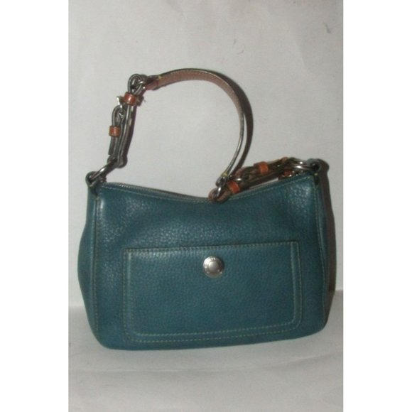 Coach 'Chelsea' Hobo Teal Buttery Soft Leather Chrome Accents - Picture 10 of 16